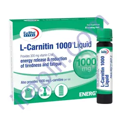 ویال ال کارنیتین 1000 میلی گرم یوروویتال 6 عدد