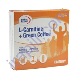 ویال ال کارنیتین و قهوه سبز یوروویتال 6 عدد