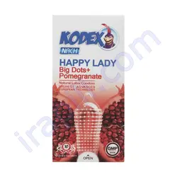 کاندوم خاردار حاوی ژل انار کدکس مدل Happy Lady بسته 10 عددی