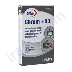 قرص کروم و ویتامین B3 یوروویتال 60 عدد
