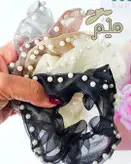 اسکرانچی حریر لب مرواریدی کوچک