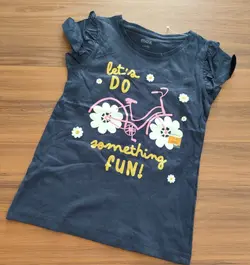 تیشرت دخترانه پنج تا شش سال برند مکس طرح دوچرخه