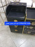 ترولی آرایشگاهی  چوبی سه کشو دارای جاسشواری دررنگ بندی سفید ومشکی