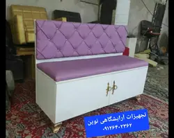 نیمکت مبلی بدنه سفید ملانینه سه نفره ۴۰در۱۲۰ هزینه ارسال درب منزل توسط مشتری پرداخت میشود