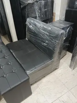 مبل گیم نت سه نفره پارچه ای دررنگ بندی متنوع کلاف چوب تجهیزات نوین