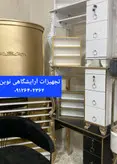 میز ناخن آرایشگاهی بااستند لاک یک متری دررنگ بندی سفید ومشکی