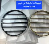 استند آرایشگاهی فلزی دیوار گرد طلایی