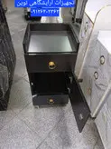 ترولی آرایشگاهی چوبی قفل دار دررنگ سفیدومشکی