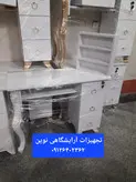 میز ناخن‌ آرایشگاهی  چوبی پایه سلطنتی یک متر ی دردومدل پایه سفید وپایه طلایی