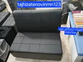 مبل گیم نت مبل کافی نت مبل انتظار جنس باکیفیت وبادوام  دونفره چرم مشکی