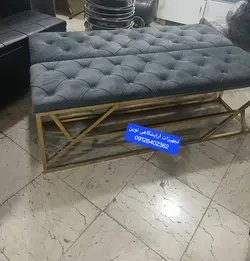 نیمکت پشدار سه نفره بدنه فلزی دوخت لمسه