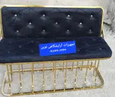 نیمکت پشدار سه نفره بدنه فلزی دوخت لمسه