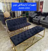 نیمکت پشدار فلزی آرایشگاهی دررنگ بندی متنوع پارچه وچرم