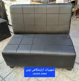 مبل گیم نت مبل کافی نت دونفره چرم مشکی کلاف چوب