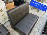 مبل گیم نت مبل کافی نت دونفره چرم مشکی کلاف چوب