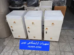 ترولی چوبی آرایشگاهی وکیوم دررنگ بندی سفیدومشکی