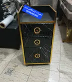 ترولی چوبی وکیوم نوار طلایی دررنگ بندی سفید ومشکی