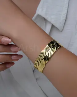 بنگل زنانه طرح طلا و نقره نانو رنگ ثابت