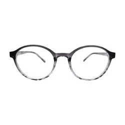 عینک طبی گرد با فریم کائوچو و رنگ طوسی و دسته فنر دار - سوما اپتیک