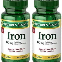 قرص آهن نیچرز بونتی 65 میلی گرم 100 تایی Iron nature’s bounty - happy shoppers