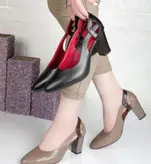 کفش پاشنه ۷ سانت چرم طبیعی