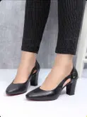 کفش پاشنه ۷ سانت چرم طبیعی