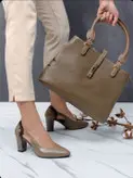 کفش پاشنه ۷ سانت چرم طبیعی