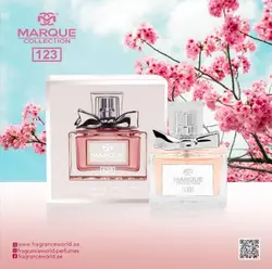 عطر ادکلن زنانه میس دیور فراگرنس ورد مارکویی کالکشن کد 123 (Fragrance World Marque Miss Dior) حجم 30 میل
