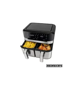 سرخ کن دو قلوی بدون روغن هنریچ 2400 وات مدل   HFR 8214 Heinrichs Air Fryer Steel 2400 W
