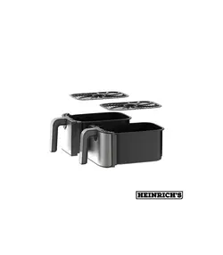 سرخ کن دو قلوی بدون روغن هنریچ 2400 وات مدل   HFR 8214 Heinrichs Air Fryer Steel 2400 W