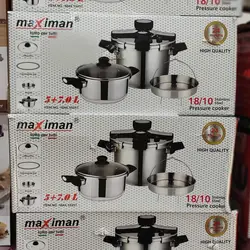 زودپز دوقلو مارک maximan سایز7و5لیتر درب