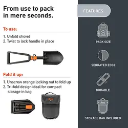 بیلچه تاشو کمپینگ مدل Packable Field - سول