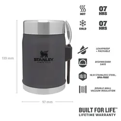 فلاسک غذا 0/4 ليتری کلاسیک + با قاشق - استنلی