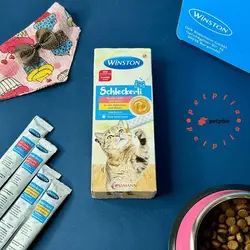 بستنی گربه وینستون با طعم مرغ و ماهی، حاوی بیوتین و اینولین - بسته 8 عددی