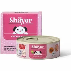 کنسرو غذای پاپی شایر مدل نچرال طعم مرغ و بوقلمون-120 گرم