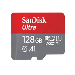 کارت حافظه microSDXC رم سن دیسک مدل Ultra A1 کلاس 10 استاندارد UHS-I سرعت 140MBps ظرفیت 128 گیگابایت