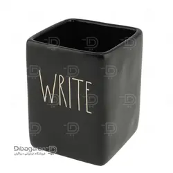 جا قاشقی چینی دکوری مشکی | خرید استند کفگیر ملاقه - قیمت ظرف دکوری آشپزخانه - فروشگاه اینترنتی دیباگران