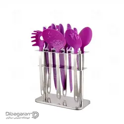 سرویس کفگیر ملاقه و چاقو | خرید ست کفگیر ملاقه 12پارچه سیلیکونی (3رنگ)| دیباگران