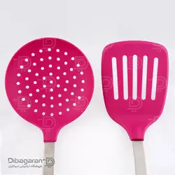 سرویس کفگیر ملاقه و چاقو | خرید ست کفگیر ملاقه 12پارچه سیلیکونی (3رنگ)| دیباگران