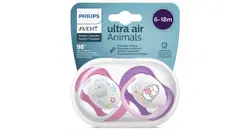 پستانک اونت اولترا ایر ۶_۱۸ماه ۲عددی avent ultra air فیل و پنگوئن