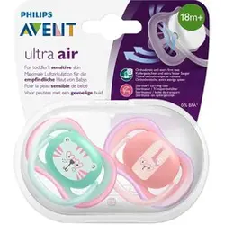 پستانک فیلیپس اونت ۲عددی اولترا ایر +۱۸ ماه avent ultra air خرگوش و ببر