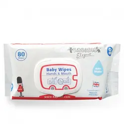 دستمال مرطوب استریل چندکاره بی بی سیل ۸۰ عددی Babisil water99% اورجینال بیبی سیل