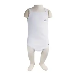 زیردکمه دار رکابی آدمک طرح خورشید سفید سایز نوزادی تا 3 سال