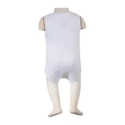 زیردکمه دار رکابی آدمک طرح خورشید سفید سایز نوزادی تا 3 سال بادی رکابی