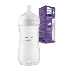 شیشه شیر اونت طلقی اورجینال ظرفیت 330 میلی لیتر سرشیشه ۴ قطره ریسپانس philips avent