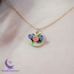 گردنبند طرح گلهای رنگی - شاپ اکسسوری