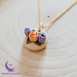 گردنبند طرح گلهای رنگی - شاپ اکسسوری