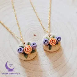 گردنبند طرح گلهای رنگی - شاپ اکسسوری