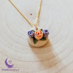 گردنبند طرح گلهای رنگی - شاپ اکسسوری