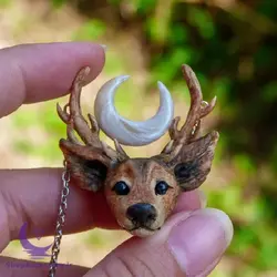 گوزن دست ساز مینیاتوری شاخ ماه - شاپ اکسسوری